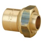 Raccord gaz naturel fer / cuivre femelle + joint  souder 2p 15x21 / cu 14 la pice