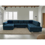 Bestmobilier - chuck - canap panoramique xxl - convertible avec coffre - 7 places - droit