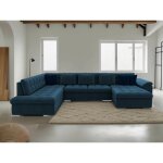 Bestmobilier - chuck - canap panoramique xxl - convertible avec coffre - 7 places - gauche