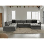 Bestmobilier - chuck - canap panoramique xxl - convertible avec coffre - 7 places - gauche