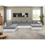 Bestmobilier - chuck - canap panoramique xxl - convertible avec coffre - 7 places - gauche