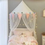 Ciel de lit enfant / dme coton, moustiquaire, pour lecture intrieure, chambre, tente de jeu princesse ...