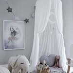 Ciel de lit enfant moustiquaire de chambre d'enfant baldaquin de lit (blanc)50220cm - ahlsen