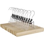 Set de 12 cintres pour pantalons ou jupes en bois massif, cintres pour vtements avec protection antidrapante ...