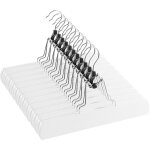 12 cintres avec pinces, avec crochet antid�rapant et pivotant � 360�, blanc