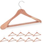 Cintre costume bois de c�dre, lot de 10, cintre traverse pantalon, anti - mites, �paule large, 45 cm, ...