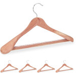 Cintre costume bois de c�dre, set de 5, cintre traverse pantalon, anti - mites, �paule large, 45 cm, ...