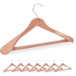 Cintres � costumes, lot de 8, bois de c�dre, antimite, pour armoire, �paules larges, barre � pantalon, ...