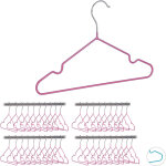 Cintres enfants, lot de 40, cintres bb dcoratifs, t - shirts, chemises, en fer, revtement pvc, encoches, ...