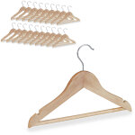 Cintres enfants en bois 20 cintre en bois v�tements b�b� enfant traverse crochet 360 rotatif, nature ...