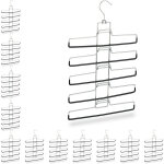 Cintre multiples, lot de 12, multifonctions, gain place, pantalons jupes support amovible, 52x33, 5x2 ...