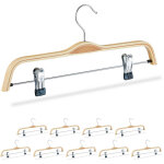 Cintres  pantalons en bois, lot de 10, cintres  pinces, robes, jupes,  clips, crochet rotatif 360c, ...