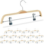 Cintres � pantalons bois set de 15 cintres jupes pinces clips crochet rotatif 360�c 37 cm