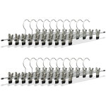 Relaxdays cintres � pantalon m�tal pinces caoutchouc lot de 20 jupes antid�rapant hxlxp: 9 x 35, 5 x ...