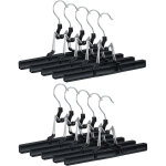 Cintres - pinces set de 10 pantalons et jupes mtal caoutchouc pinces crochet rotatif 360 26 cm, noir ...