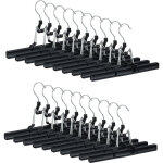 Cintres - pinces set de 20 pantalons et jupes mtal caoutchouc pinces crochet rotatif 360 26 cm, noir ...