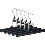 Cintres - pinces set de 5 pantalons et jupes mtal caoutchouc pinces crochet rotatif 360 26 cm, noir ...