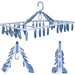 Cintres pliables en plastique avec 32 clips de s�chage, crochet coupe - vent pour sous - v�tements avec ...