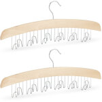 Cintre porte ceintures pour 12 ceintures, lot de 2, cravates foulard bois lotus 17x43x5 cm, nature / ... Cintre porte ceintures pour 12 ceintures, lot de 2, cravates foulard bois lotus 17x43x5 cm, nature / ...
