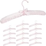 Cintre en satin, lot de 15, cintre rembourr doux, pour vestes, crochet rotatif 360, 38 cm, noeud dcoratif, ...