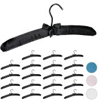 Cintre en satin, lot de 20, cintre rembourr� doux, pour vestes, crochet rotatif 360�, 38 cm, noeud d�coratif, ...