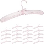 Cintre en satin, lot de 20, cintre rembourr doux, pour vestes, crochet rotatif 360, 38 cm, noeud dcoratif, ...