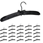 Cintre en satin, lot de 25, cintre rembourr� doux, pour vestes, crochet rotatif 360�, 38 cm, noeud d�coratif, ...