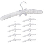 Cintre en satin, set de 10, cintre rembourr doux pour vestes, crochet rotatif 360, 38 cm, noeud, blanc ...