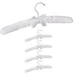 Cintre en satin, set de 5, cintre rembourr doux pour vestes, crochet rotatif 360, 38 cm, noeud, blanc ...