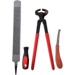 Cisailles fer � cheval, grandes limes � dalles, �quipement d'�curie - 3 pi�ces / ensemble