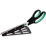 Ciseaux  pizza avec pelle, coupe - pizza en inox, ciseaux de cuisine, pelle de service, noir - vert ...