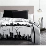 Les tendances - parure de couette microfibre gris 220x240 cm - city by night