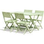Marius - ensemble repas de jardin 4 places en aluminium vert lagune - city garden