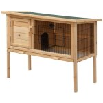 Clapier en bois sur pieds pour lapins et rongeurs - l. 91 x p. 45 x h. 70 cm - naturel - lapius Clapier en bois sur pieds pour lapins et rongeurs - l. 91 x p. 45 x h. 70 cm - naturel - lapius