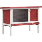 Clapier cage � lapins ext�rieur int�rieur, enclos pour lapins petits animaux 1 niveau rouge bois vidaxl ...