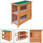 Clapier d'ext�rieur enclos pour petits animaux 4 portes bois - clapier lapin - cage animal domestique ...