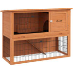 Pawhut - clapier  lapin cage  lapin 2 tages 3 portes verrouillables bois pr - huil