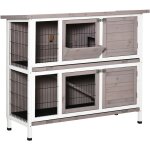 Clapier � lapin cage � lapin 2 �tages trappe de s�paration amovible 4 portes verrouillables 2 plateaux ...