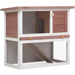 Maison chic - clapier lapin d'extrieur cage enclos  lapin 1 porte marron bois 66479