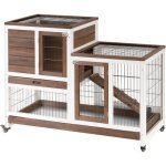 Clapier  lapin sur roulettes cage  lapin 2 tages 2 portes verrouillables 2 plateaux coulissants rampe ...