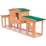 Clapier large pour petits animaux avec toits bois