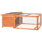 Clapier pour petits animaux clapier pour lapin nain 125, 5 x 100 x 49 cm avec toit en asphalte ouvrable, ...