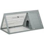 Pawhut - clapier triangulaire de sol enclos extrieur niche double porte dim. 116l x 62l x 52, 5h cm ...