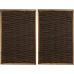 Aubry gaspard - claustra en pin naturel et osier naturel lot de 2
