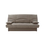 Clic clac 3 places thelma - tissu soro taupe - couchage 125x190 cm - l190 x p92 x h96 cm