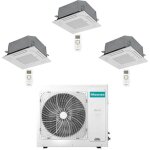 Climatiseur cassette hisense 4 voies r32 trial split inverter 9000 + 9000 + 12000 btu avec u. e. 3amw62u4rjc ...