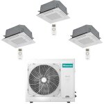 Climatiseur cassette hisense 4 voies r32 trial split inverter 9000 + 9000 + 9000 btu avec u. e. 3amw52u4rjc ...