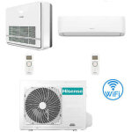 Climatiseur double split hisense console + hi comfort wifi r32 inverter 9000 + 9000 btu avec u. e. 2amw52u4rxc ...