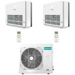 Climatiseur double split inverter hisense console series turbo r32 12000 + 12000 btu avec certification ...