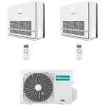 Climatiseur double split inverter hisense console series turbo r32 9000 + 12000 btu avec certification ...